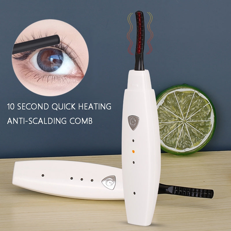 Electric Heated Eyelash Curler USB Rechargeable Eyelashes Curler Quick Heating Natural Eyelash Curler Long Lasting Makeu