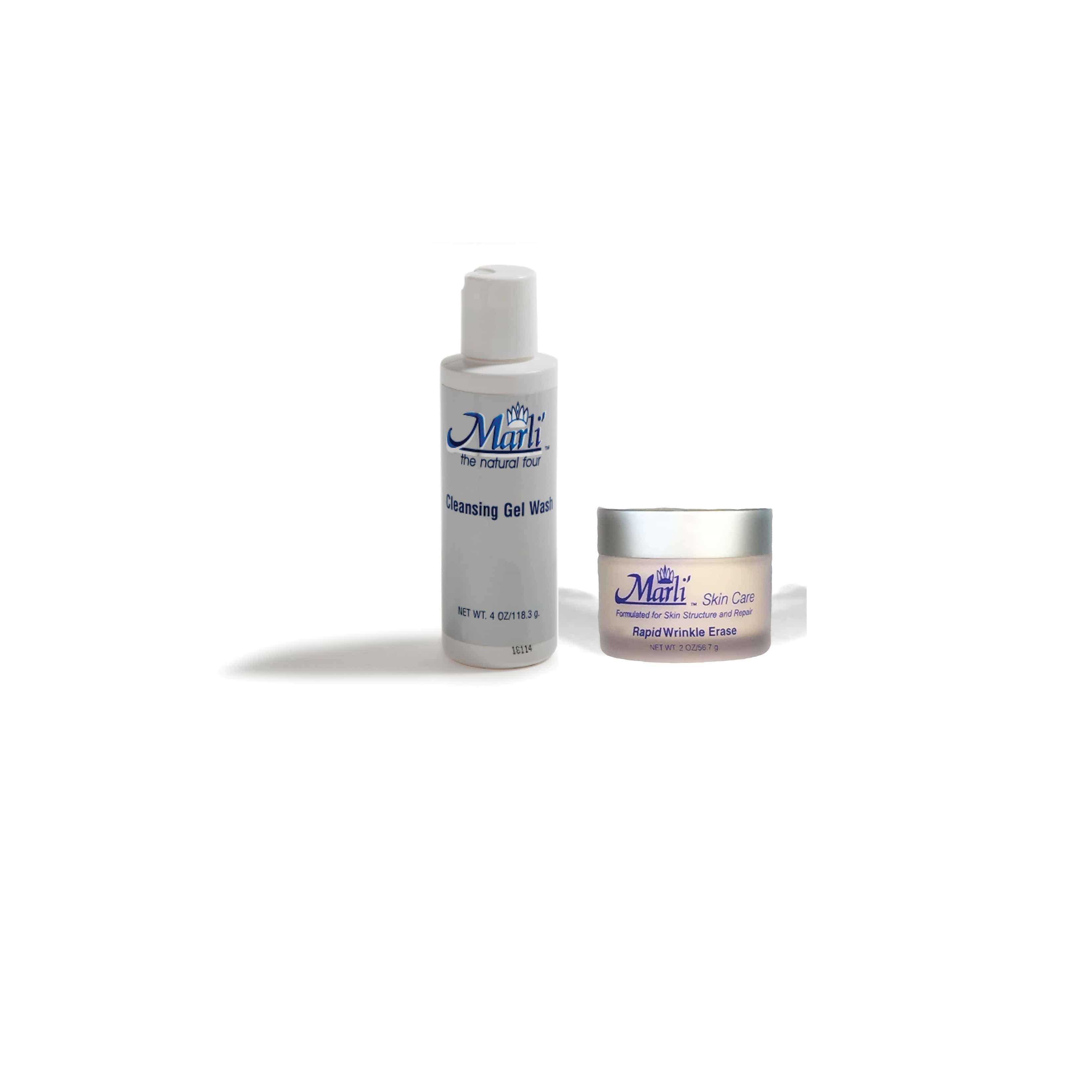 Rapid Wrinkle Erase Marli Complete Skin Care Kit (With Rapid Wrinkle Erase Cream, Collagen Facial Cleanser Gel, & pH Bal