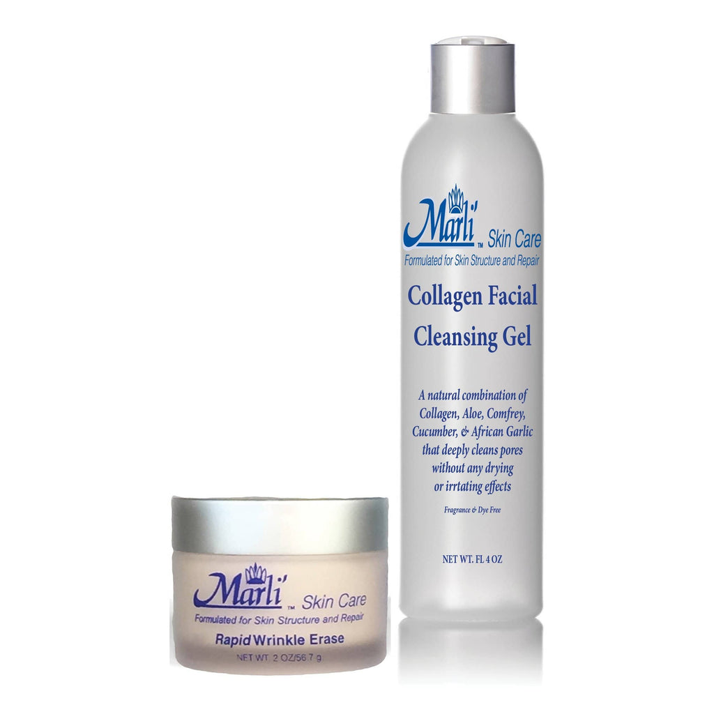 Rapid Wrinkle Erase Marli Complete Skin Care Kit (With Rapid Wrinkle Erase Cream, Collagen Facial Cleanser Gel, & pH Bal